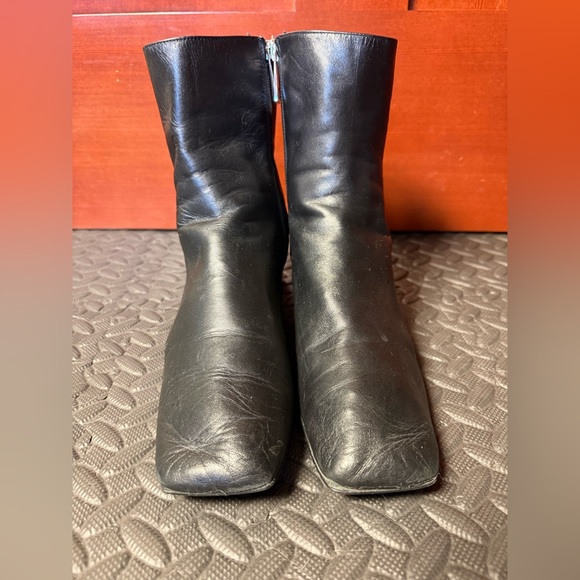 Zara Black Leather Ankle Booties - Picture 2 of 6